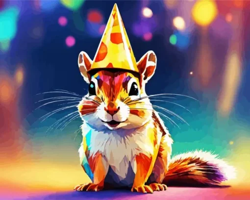 Birthday Chipmunk Diamond Painting