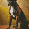 Black Boxer Dog Diamond Painting