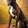 Black Boxer Dog Diamond Painting