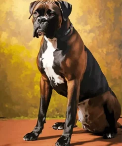 Black Boxer Dog Diamond Painting