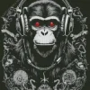 Black Dj Monkey Diamond Painting