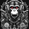 Black Dj Monkey Diamond Painting