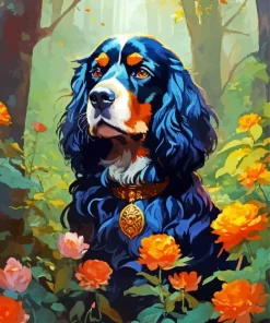 Black English Cocker Spaniel Diamond Painting