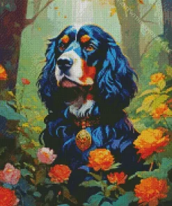 Black English Cocker Spaniel Diamond Painting