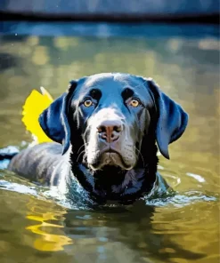 Black Labrador Swimming Diamond Painting