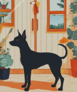 Black Miniature Pinscher Diamond Painting