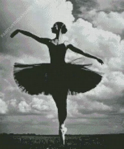 Black And White Ballet Girl Diamond Painting