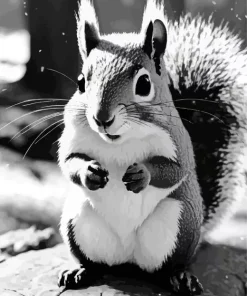 Black And White Chipmunk Diamond Painting