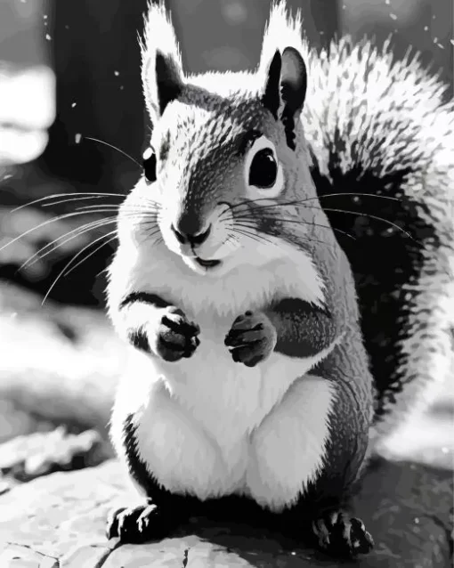 Black And White Chipmunk Diamond Painting