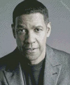 Black And White Denzel Washington Diamond Painting