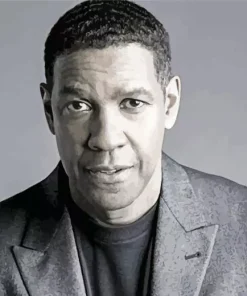 Black And White Denzel Washington Diamond Painting