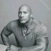 Black And White Dwayne Johnson Diamond Painting