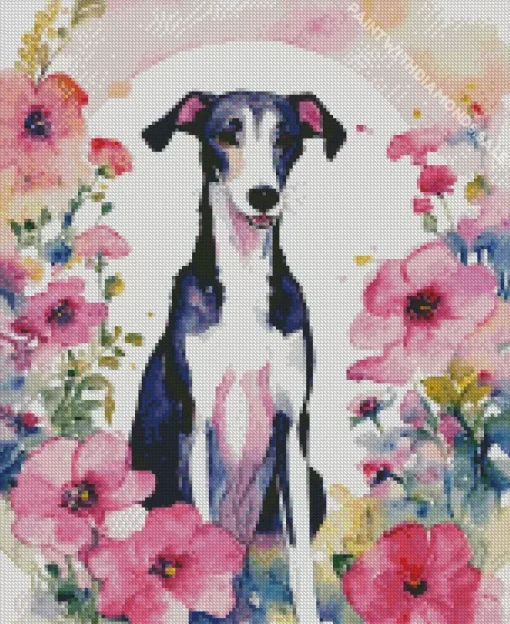 Black And White Greyhound Diamond Painting