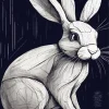 Black And White Hare Diamond Painting