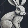 Black And White Hare Diamond Painting