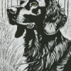 Black And White Irish Setter Diamond Painting