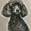 Black And White Labradoodle Dog Diamond Painting