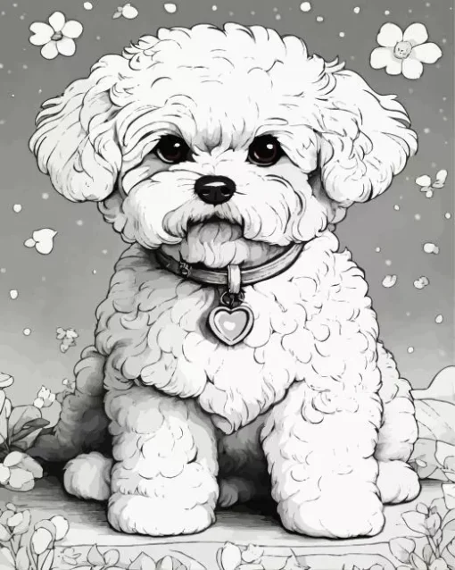 Black And White Maltese Diamond Painting