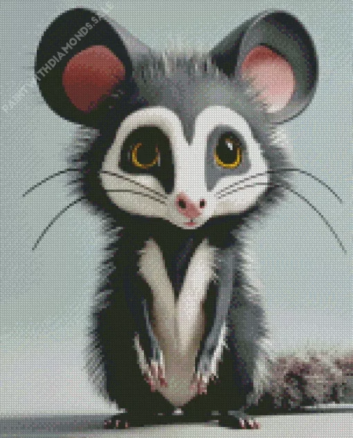 Black And White Opossum Diamond Painting