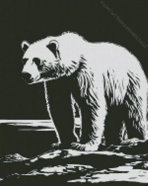 Black And White Polar Bear Diamond Painting