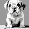 Black And White Bulldog Diamond Painting