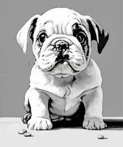 Black And White Bulldog Diamond Painting