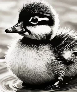 Black And White Little Duck Diamond Painting