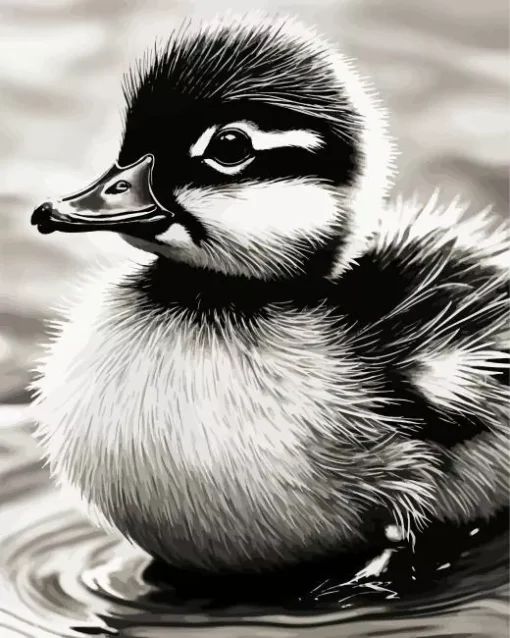 Black And White Little Duck Diamond Painting