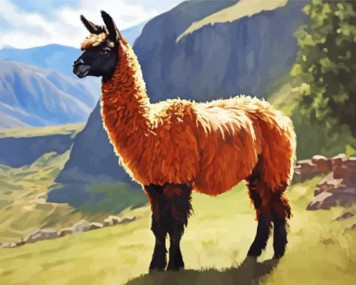 Black Face Alpaca Diamond Painting