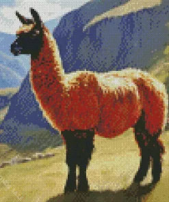 Black Face Alpaca Diamond Painting