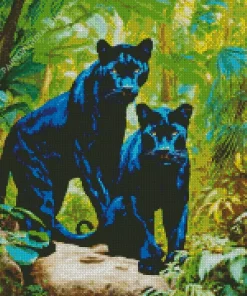 Black Panthers In The Jungle Diamond Painting