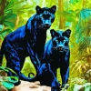 Black Panthers In The Jungle Diamond Painting