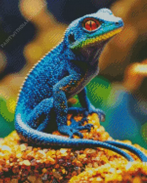 Blue Chameleon Diamond Painting