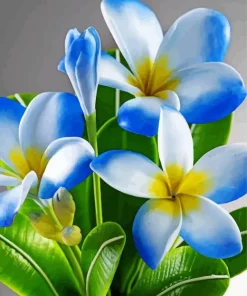 Blue Frangipani Diamond Painting