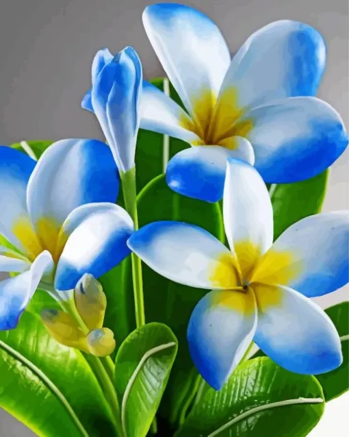 Blue Frangipani Diamond Painting