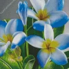 Blue Frangipani Diamond Painting