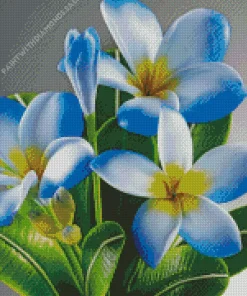 Blue Frangipani Diamond Painting