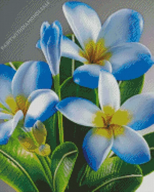 Blue Frangipani Diamond Painting