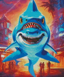 Blue Shark Diamond Painting