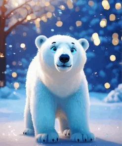 Blue Eyed Polar Bear Diamond Painting