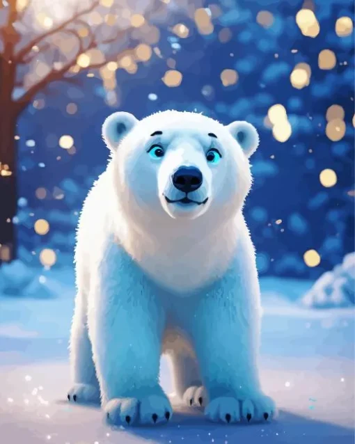 Blue Eyed Polar Bear Diamond Painting