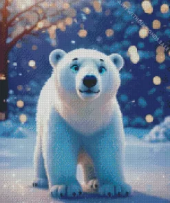 Blue Eyed Polar Bear Diamond Painting