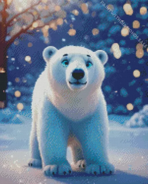 Blue Eyed Polar Bear Diamond Painting