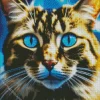 Blue Eyed Tabby Cat Diamond Painting