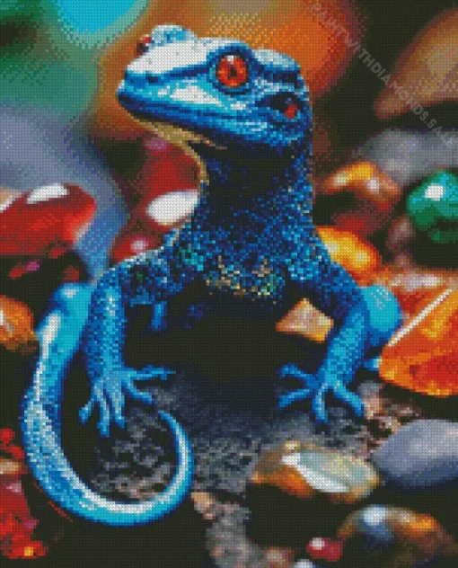 Blue Gecko Diamond Painting