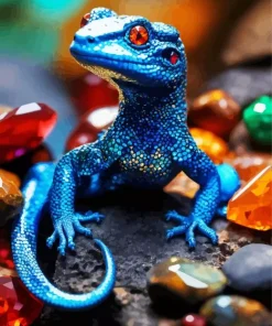 Blue Gecko Diamond Painting