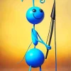 Blue Smiling Ant Diamond Painting