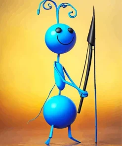 Blue Smiling Ant Diamond Painting