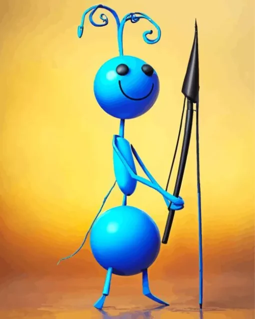 Blue Smiling Ant Diamond Painting