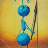 Blue Smiling Ant Diamond Painting